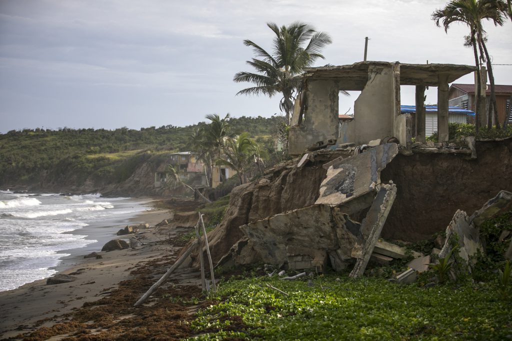 A home destroyed by Hurricane Maria in Puerto Rico