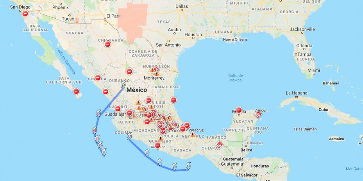 alertas Google huracán Willa a las costas de Sinaloa y Nayarit